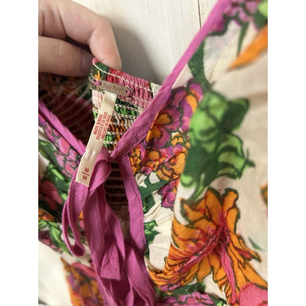 Free People Floral Dream Weaver Maxi Dress Spring Earth Fairy Boho Medium Cotton - Picture 6 of 9
